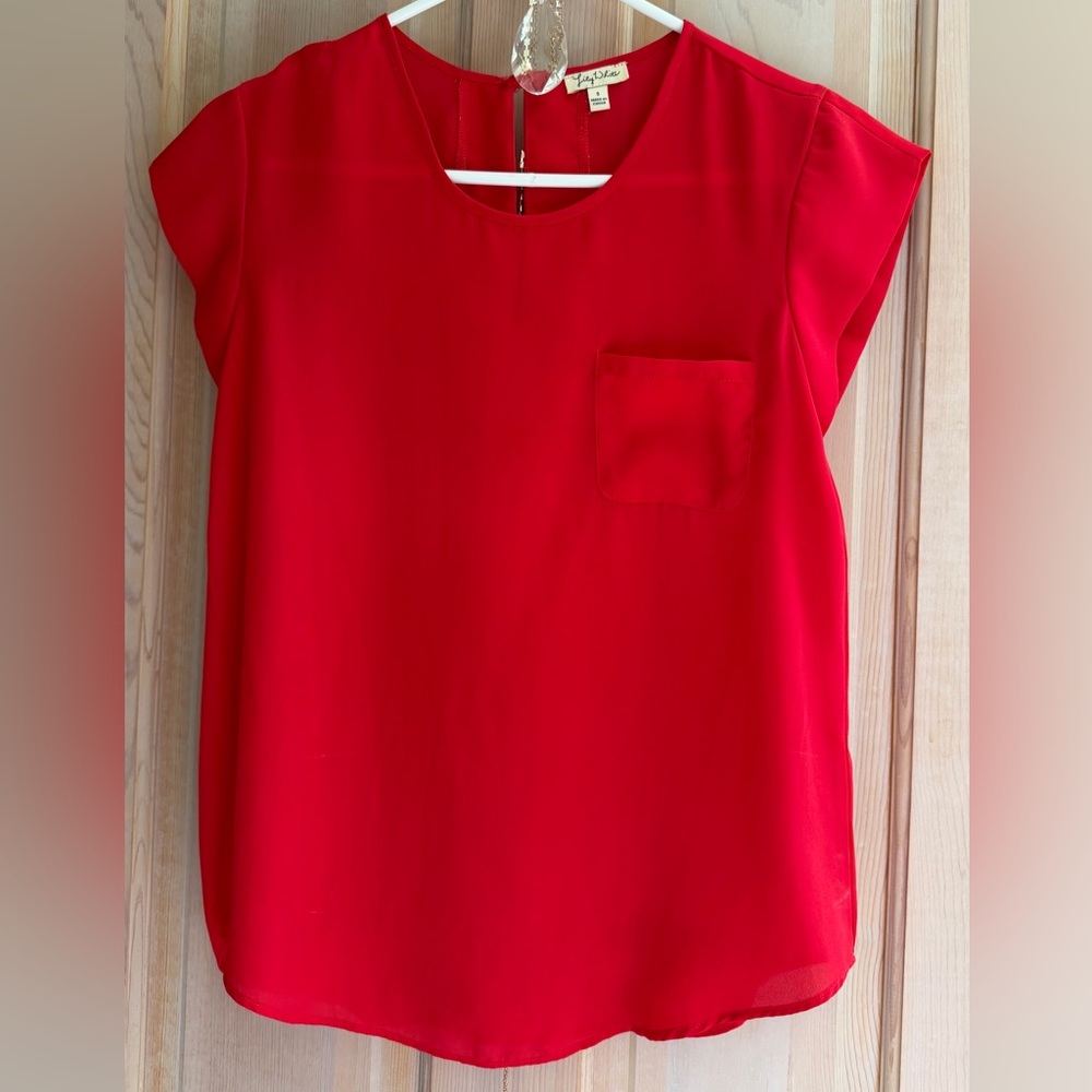 Lily White Vibrant Scarlet Apparel